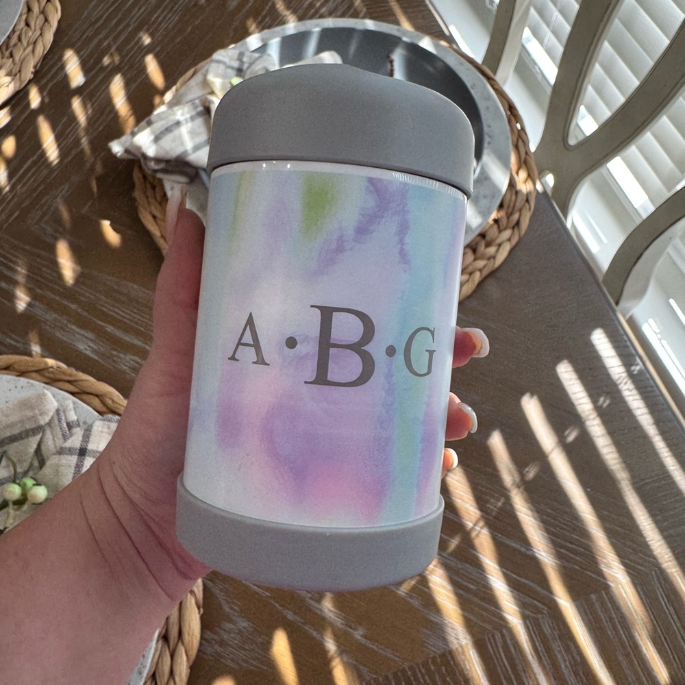 Pottery Barn Teen Hold Cold Thermos Rainbow Name A B G Initials